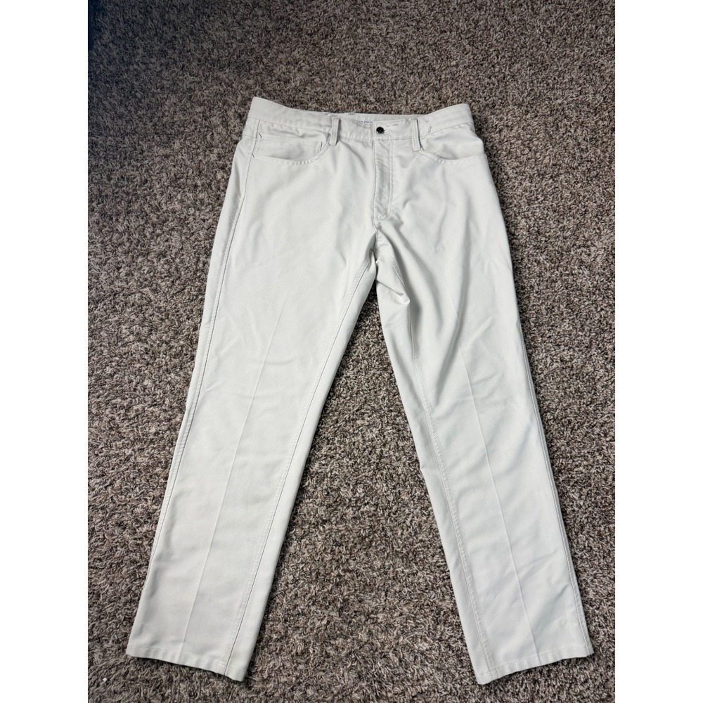 FootJoy Athletic Fit Golf Pants Mens 33x30 Beige Performance Stretch Trousers